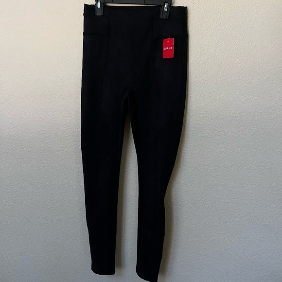NWT SPANX | Comfortable Classic Navy Faux Suede Soft Chic Leggings | Size S - Picture 6 of 11